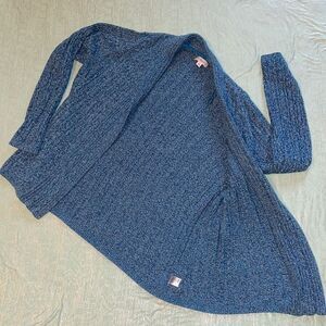 Kim Rogers Teal open front cable-knit sweater size XL, NEW